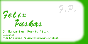 felix puskas business card